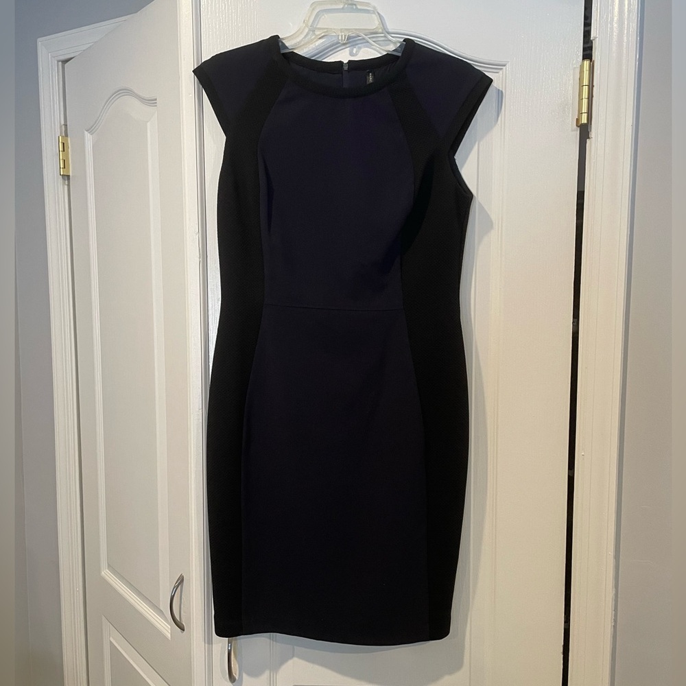 Navy and Black Body Con Dress